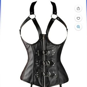 Faux Leather Corset Top